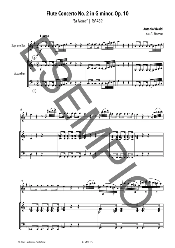 Flute Concerto No. 2 in G minor, Op. 10 – “La Notte” | RV 439 | A. Vivaldi - immagine 3