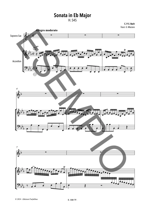 Sonata in Eb Major – H. 545 | C. P. E. Bach - immagine 3
